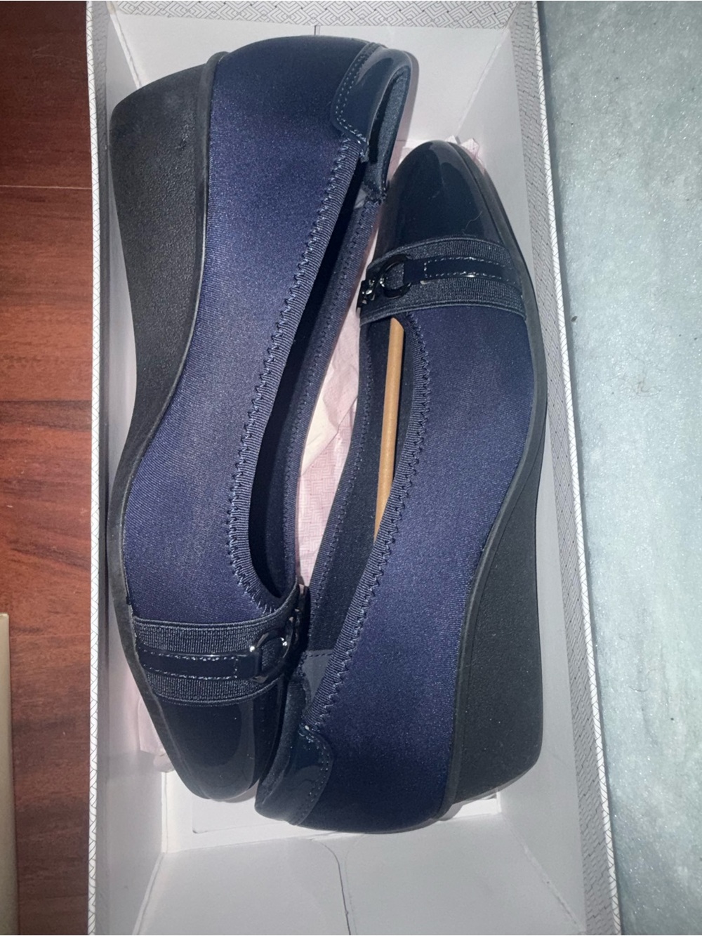 Women’s Navy Wedge Loafers - Classic Comfort